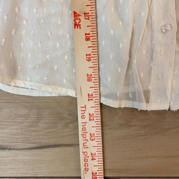 Lucky Brand Women's Swiss Dot Blouse Ruffled Collar Long Sleeve Top XS - Picture 7 of 9